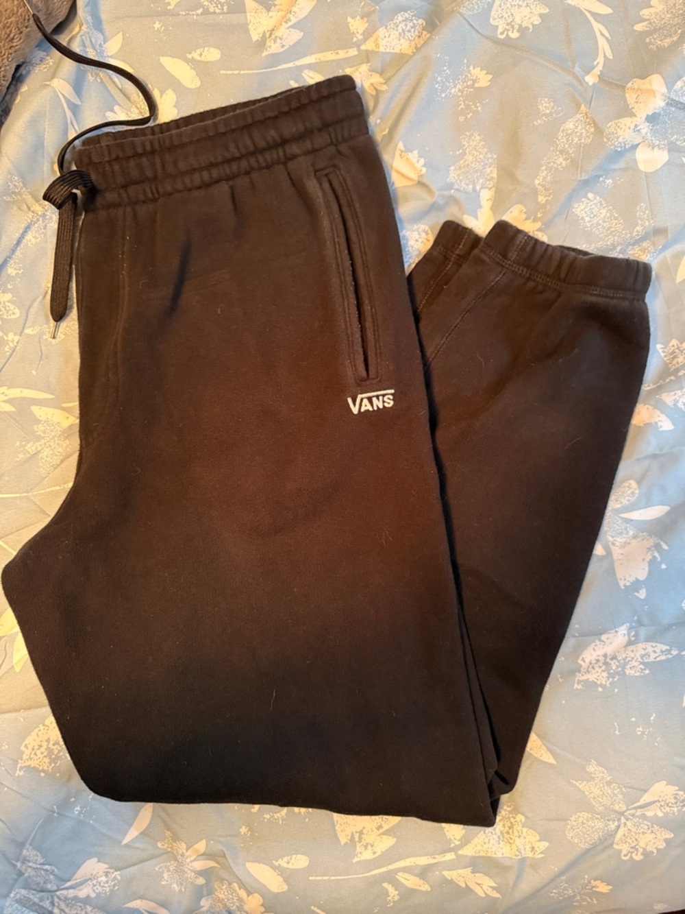 Vans Black Jogger Sweatpants with White Logo
